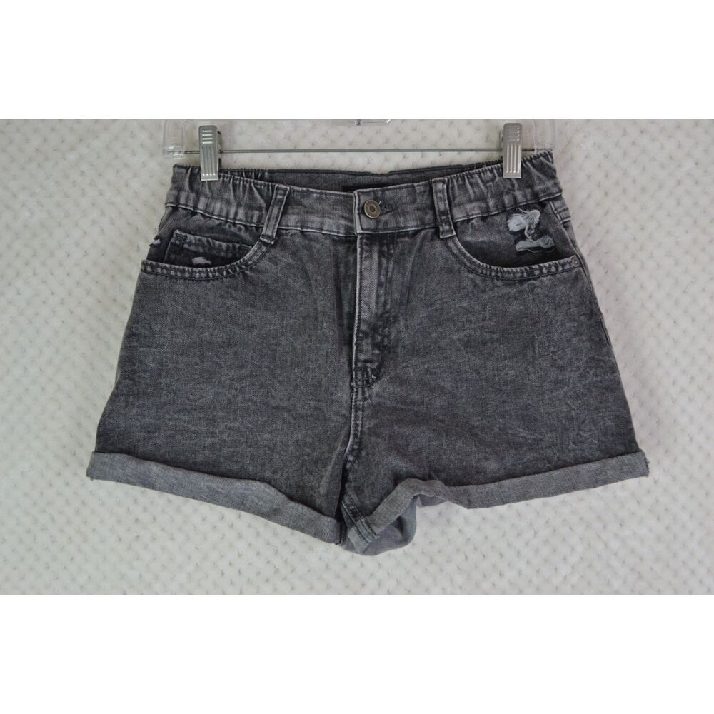 Sincerely Jules Women's 5/27 Black Acid Washed Jean Shorts